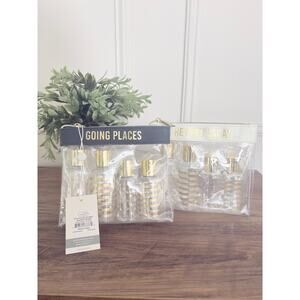 NWT Mud Pie Travel Kit Bundle Navy “Going Places” + Pink “Clear For Take Off”